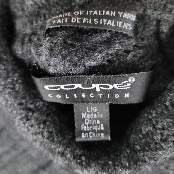 COUPE COLLECTION | wool/alpaca/mohair knit fringe cropped turtleneck sweater - Picture 5 of 7